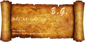Büki Géza névjegykártya