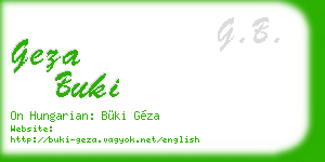 geza buki business card
