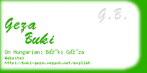 geza buki business card